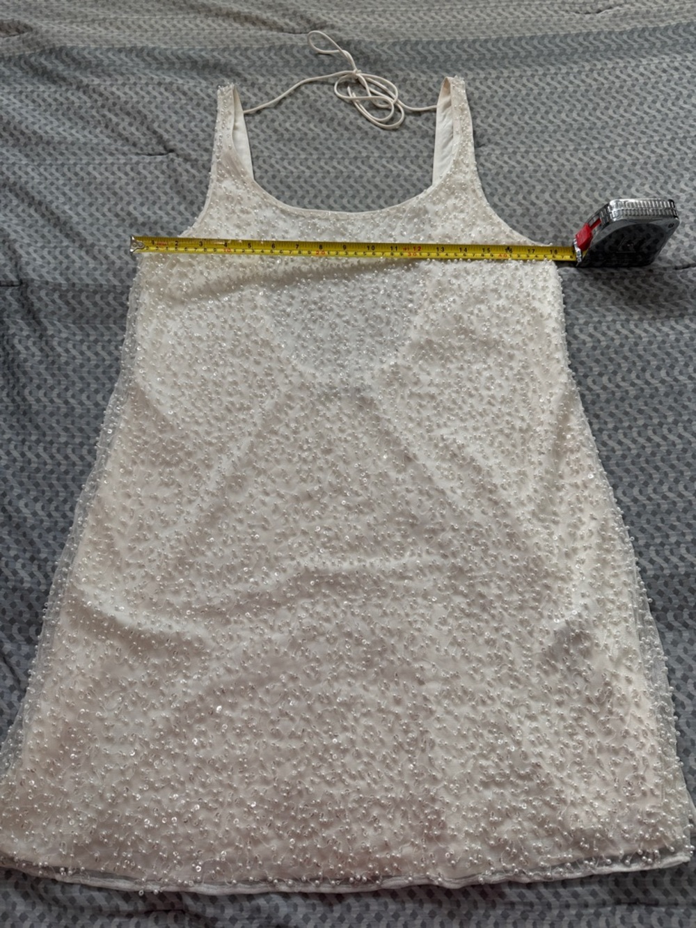 Abercrombie & Fitch White Beaded Mini Dress - Picture 15 of 15